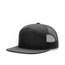 Load image into Gallery viewer, 7 Panels Caps Snapback Cap Cotton &amp; Mesh 7-Panel Hat
