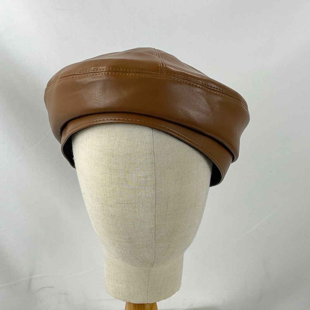 Custom Outdoor Beach Pu Leather Beret Hat For Girls New Design Beret Cap SRH08