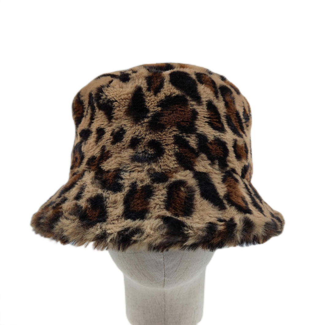 Custom Logo High Quality Cute Bucket Hat Leopard Print Luxury Winter Hat BHTC04