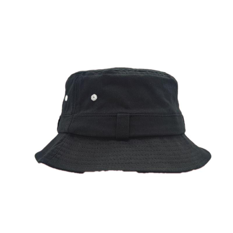 Bucket Hats Black Cotton Fishermen Hats FCMA05
