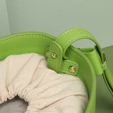 Load image into Gallery viewer, Crossbody Green Macrame PU Leather Drawstring Bucket Bag GEH-08
