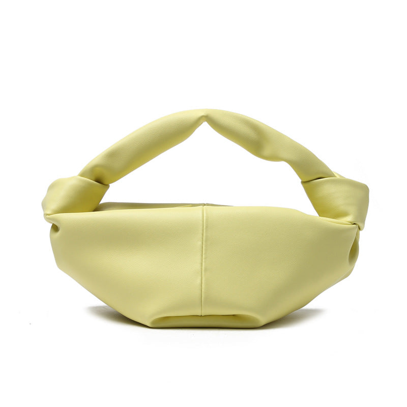 Luxury Shoulder Yellow Retro Dumpling PU Leather Handbag GEH-09