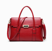 Load image into Gallery viewer, Wine Red Full Grain Leather Handbags For Women GEH-13
