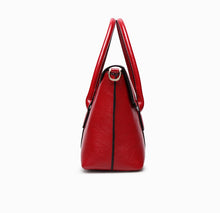 Load image into Gallery viewer, Wine Red Full Grain Leather Handbags For Women GEH-13
